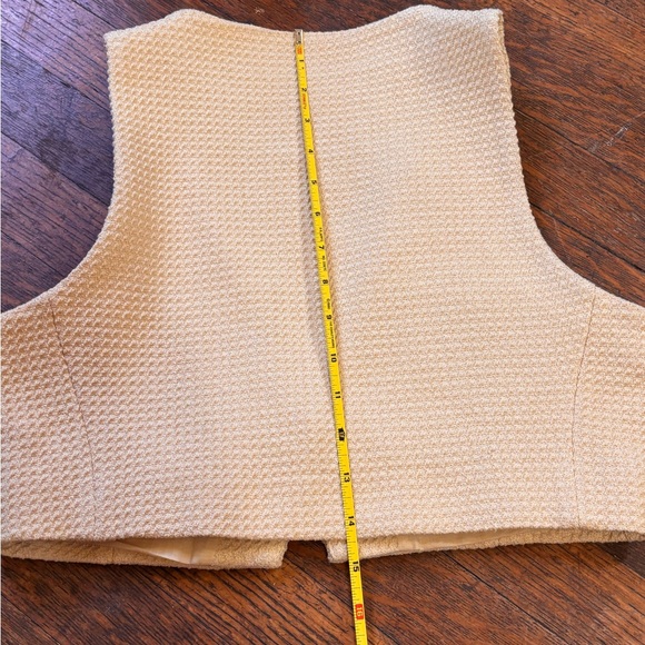 ZARA Cropped Yellow Vest Button Front Size Small - Picture 7 of 10